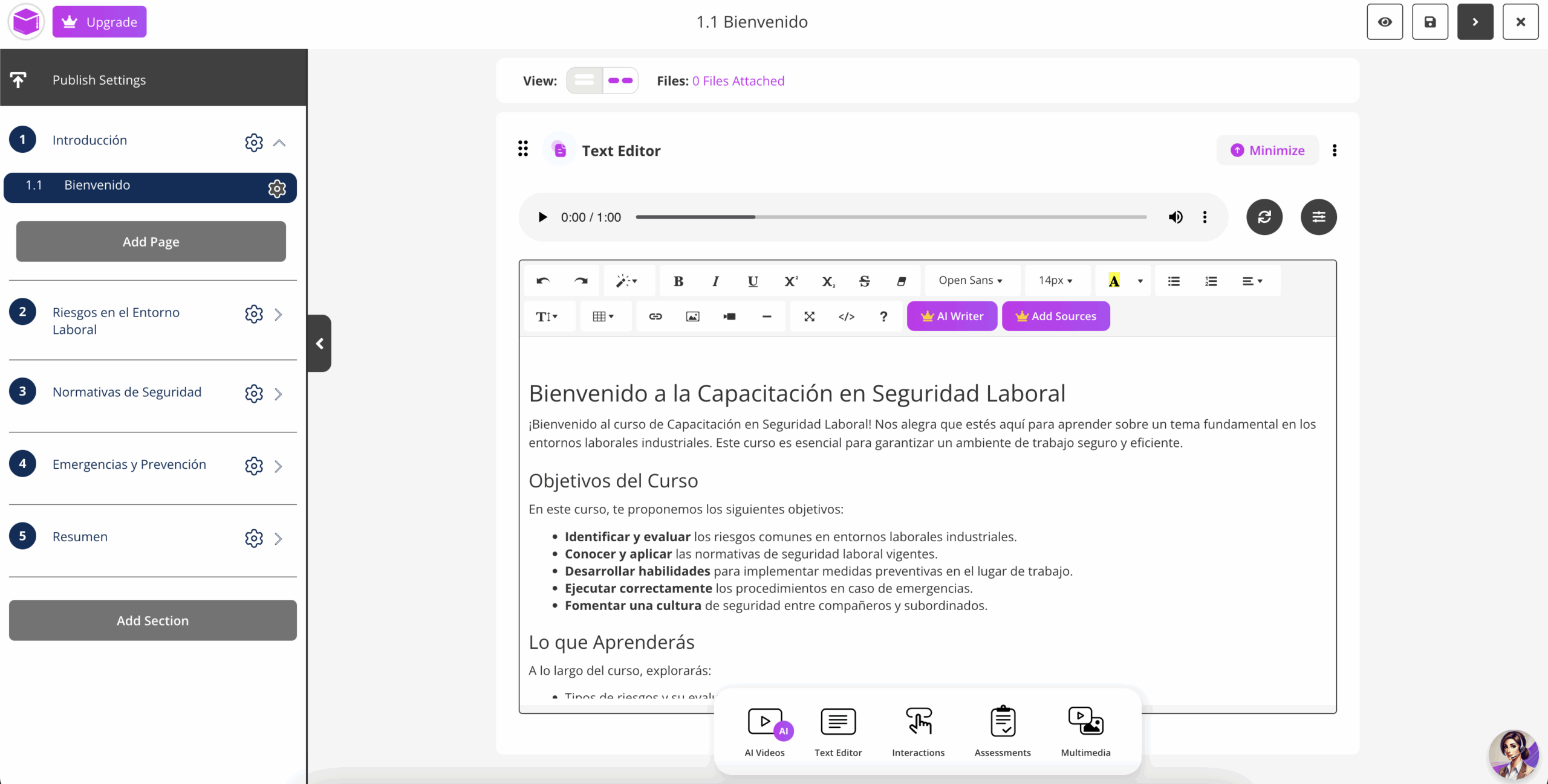 crear cursos con coursebox